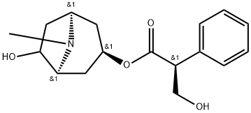 Benzeneacetic acid, α-(hydroxymethyl)-, (1R,3S,5R)-6-hydroxy-8-methyl-8-azabicyclo[3.2.1]oct-3-yl ester, (αR)-rel- Structure