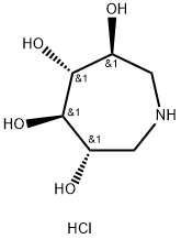 1H-Azepine-3,4,5,6-tetrol, hexahydro-, hydrochloride (1:1), (3S,4R,5R,6S)- Structure