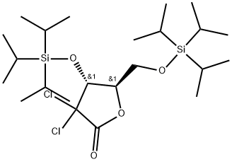 (4R,5R)-3,3-dichloro-4-((triisopropylsilyl)oxy)-5-(((triisopropylsilyl)oxy)methyl)dihydrofuran-2(3H)-one Structure