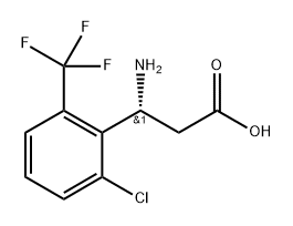 Benzenepropanoic acid, β-amino-2-chloro-6-(trifluoromethyl)-, (βR)- 구조식 이미지