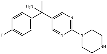 5-Pyrimidinemethanamine, α-(4-fluorophenyl)-α-methyl-2-(1-piperazinyl)- Structure