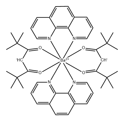 Barium bis(2,2,6,6-tetramethyl-3,5-heptanedionate) bis 1,10-phenanthroline Structure