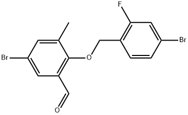 5-Bromo-2-[(4-bromo-2-fluorophenyl)methoxy]-3-methylbenzaldehyde Structure