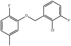 2-Chloro-1-fluoro-3-[(2-fluoro-5-methylphenoxy)methyl]benzene Structure