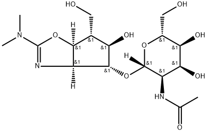 .beta.-D-Allopyranoside, 2-(dimethylamino)-3a,5,6,6a-tetrahydro-5-hydroxy-6-(hydroxymethyl)-4H-cyclopentoxazol-4-yl 2-(acetylamino)-2-deoxy-, 3aS-(3a.alpha.,4.alpha.,5.beta.,6.alpha.,6a.alpha.)- 구조식 이미지