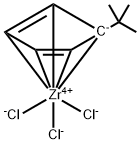 Tert-butylcyclopentadienylzirkoniumtrichlorid Structure