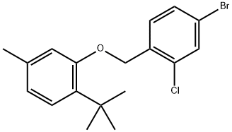 Benzene, 4-bromo-2-chloro-1-[[2-(1,1-dimethylethyl)-5-methylphenoxy]methyl]- Structure