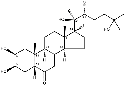 Cholest-7-en-6-one, 2,3,20,22,25-pentahydroxy-, (2β,3β,5β,22R)- 구조식 이미지