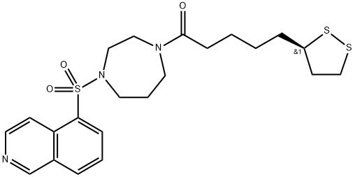 1-Pentanone, 5-(3R)-1,2-dithiolan-3-yl-1-[hexahydro-4-(5-isoquinolinylsulfonyl)-1H-1,4-diazepin-1-yl]- Structure