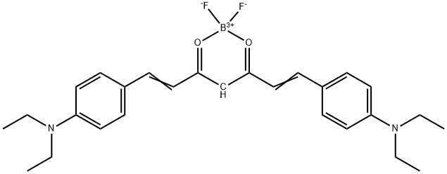 Boron, [1,7-bis[4-(diethylamino)phenyl]-1,6-heptadiene-3,5-dionato-κO3,κO5]difluoro-, (T-4)- (ACI) Structure