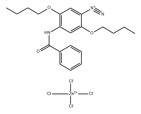 4-(benzoylamino)-2,5-dibutoxybenzenediazonium tetrachlorozincate (2:1) Structure