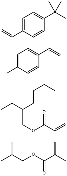 2-Propenoic acid, 2-methyl-, 2-methylpropyl ester, polymer with 1-(1,1-dimethylethyl)-4-ethenylbenzene, 1-ethenyl-4-methylbenzene and 2-ethylhexyl 2-propenoate Structure