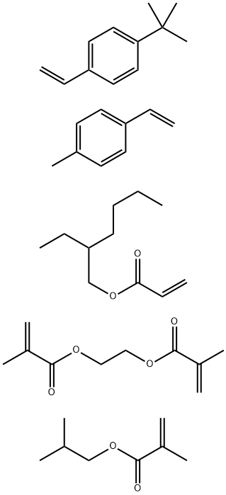 2-Propenoic acid, 2-methyl-, 1,2-ethanediyl ester, polymer with 1-(1,1-dimethylethyl)-4-ethenylbenzene, 1-ethenyl-4-methylbenzene, 2-ethylhexyl 2-propenoate and 2-methylpropyl 2-methyl-2-propenoate Structure