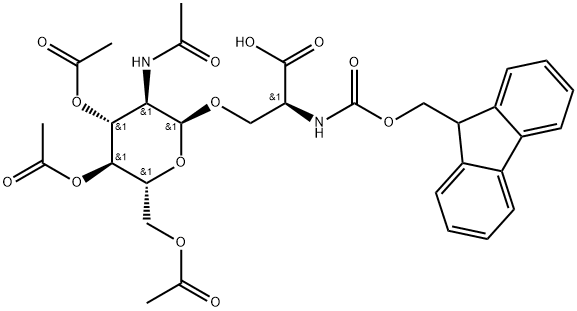 N-[(9H-Fluoren-9-ylmethoxy)carbonyl]-O-[3,4,6-tri-O-acetyl-2-(acetylamino)-2-deoxy-α-D-glucopyranosyl]-L-serine Structure