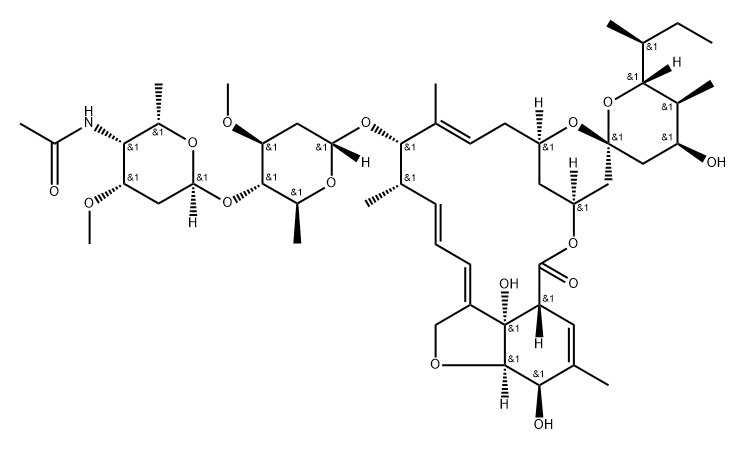 Avermectin A1a, 4''-(acetylamino)-5-O-demethyl-4''-deoxy-22,23-dihydro-23-hydroxy-, (4''R,23S)- (9CI) Structure