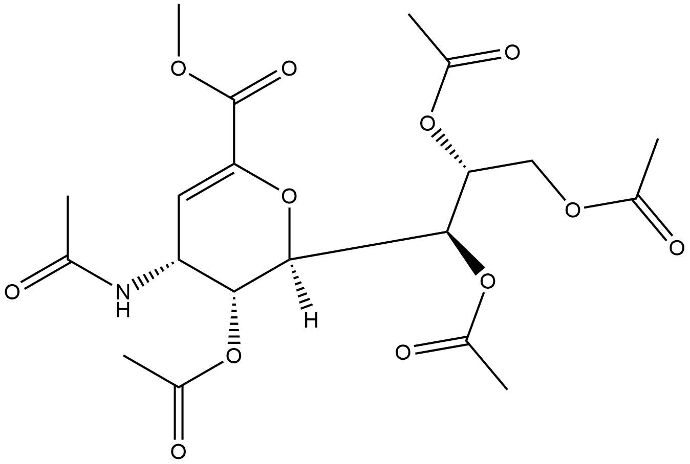 D-glycero-D-talo-Non-2-enonic acid, 4-(acetylamino)-2,6-anhydro-3,4-dideoxy-, methyl ester, 5,7,8,9-tetraacetate Structure