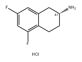 (R)-2-amino-5,7-difluoro-1,2,3,4-tetrahydronaphthalene hydrochloride Structure