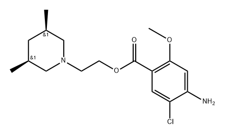 Benzoic acid, 4-amino-5-chloro-2-methoxy-, 2-[(3R,5S)-3,5-dimethyl-1-piperidinyl]ethyl ester, rel- Structure