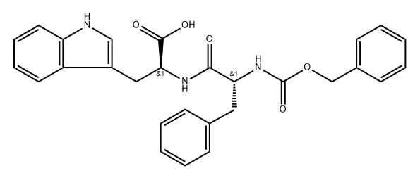 Cbz-D-phenylalanyl-L-tryptophan Structure