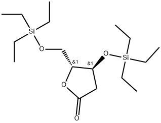 (4S,5R)-4-Triethylsilanyloxy-5-triethylsilanyloxymethyl-dihydro-furan-2-one Structure