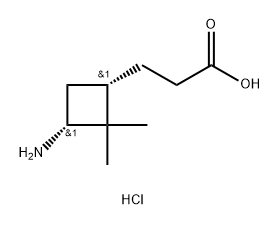 3-[(1S,3R)-3-amino-2,2-dimethylcyclobutyl]propan
oic acid hydrochloride Structure