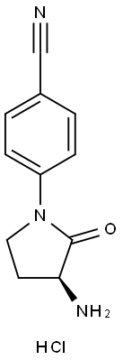 4-[(S)-3-AMINO-2-OXOPYRROLIDIN-1-YL)BENZONITRILE HYDROCHLORIDE Structure