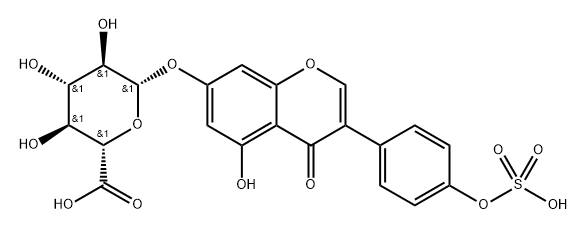 β-D-Glucopyranosiduronic acid, 5-hydroxy-4-oxo-3-[4-(sulfooxy)phenyl]-4H-1-benzopyran-7-yl Structure