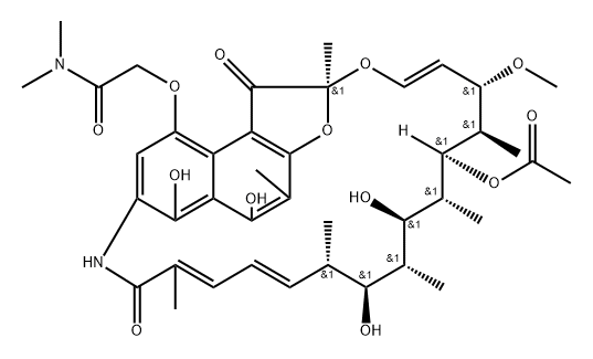 4-O-[2-(디메틸아미노)-2-옥소에틸]리파마이신 구조식 이미지
