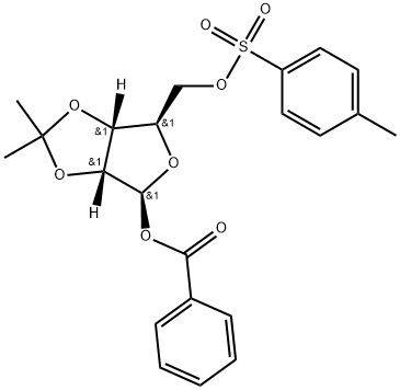 1-O-benzoyl-2,3-O-isopropylidene-5-O-p-toluenesulfonyl-β-D-ribose Structure