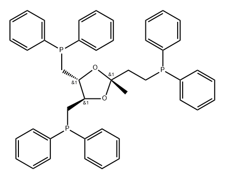 (R,R)-2,3-O-[(1'- DIPHENYLPHOSPHINO) BUT- 3'-YLIDENE]-2,3- DIHYDROXY - 1,4- BIS(DIPHENYLPHOSPHINO) BUTANE 구조식 이미지