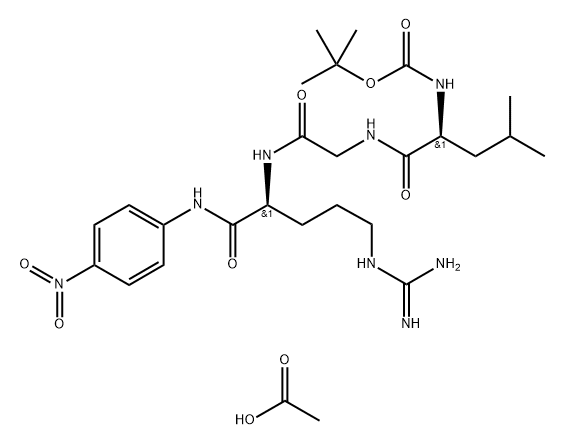 L-Argininamide, N-[(1,1-dimethylethoxy)carbonyl]-L-leucylglycyl-N-(4-nitrophenyl)-, monoacetate (9CI) Structure