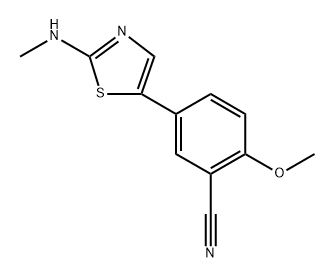 2-methoxy-5-(2-(methylamino)thiazol-5-yl)benzonitrile 구조식 이미지