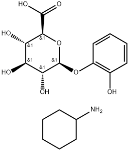 β-D-Glucopyranosiduronic acid, 2-hydroxyphenyl, compd. with cyclohexanamine (1:1) Structure