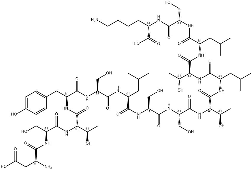 L-Lysine, L-α-aspartyl-L-seryl-L-threonyl-L-tyrosyl-L-seryl-L-leucyl-L-seryl-L-seryl-L-threonyl-L-leucyl-L-threonyl-L-leucyl-L-seryl- 구조식 이미지