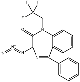 2H-1,4-Benzodiazepin-2-one, 3-azido-1,3-dihydro-5-phenyl-1-(2,2,2-trifluoroethyl)- Structure