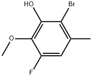 2-Bromo-5-fluoro-6-methoxy-3-methylphenol Structure