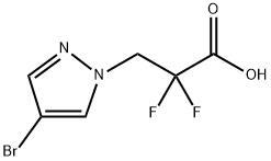 1H-Pyrazole-1-propanoic acid, 4-bromo-α,α-difluoro- Structure