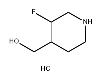 4-Piperidinemethanol, 3-fluoro-, hydrochloride (1:1) 구조식 이미지