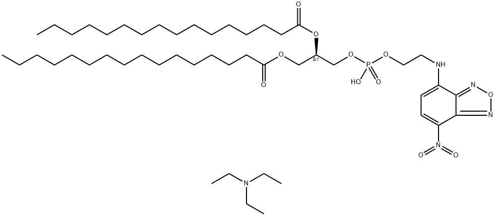 NBD-PE  [N-(7-Nitrobenz-2-oxa-1,3-diazol-4-yl)-1,2-dihexadecanoyl-sn-glycero-3-phosphoethanolaMine, triethylaMMoniuM salt] 구조식 이미지