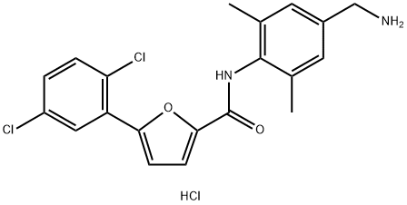 N-[(4-(Aminomethyl)-2,6-dimethylphenyl]-5-(2,5-dichlorophenyl)-2-furancarboxamide hydrochloride 구조식 이미지