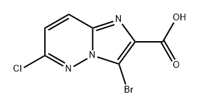 3-bromo-6-chloroimidazo[1,2-b]pyridazine-2-carboxylic acid 구조식 이미지