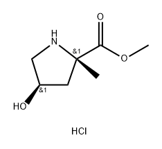 L-Proline, 4-hydroxy-2-methyl-, methyl ester, hydrochloride (1:1), (4R)- 구조식 이미지