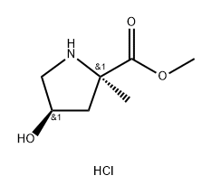 D-Proline, 4-hydroxy-2-methyl-, methyl ester, hydrochloride (1:1), (4R)- 구조식 이미지