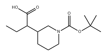 2-{1-[(tert-butoxy)carbonyl]piperidin-3-yl}butanoic
acid Structure