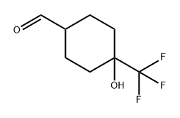 4-hydroxy-4-(trifluoromethyl)cyclohexane-1-carba
ldehyde Structure