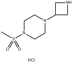 Piperazine, 1-(3-azetidinyl)-4-(methylsulfonyl)-, hydrochloride (1:2) Structure