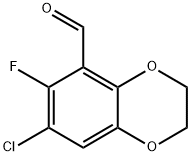 7-chloro-6-fluoro-2,3-dihydrobenzo[b][1,4]dioxine-5-carbaldehyde Structure