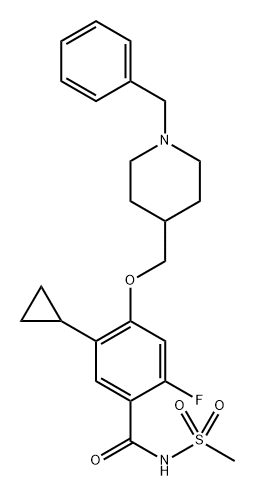 4-((1-benzylpiperidin-4-yl)methoxy)-5-cyclopropyl-2-fluoro-N-(methylsulfonyl)benzamide Structure