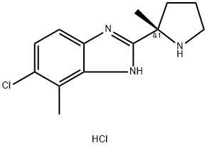 1H-Benzimidazole, 6-chloro-7-methyl-2-[(2S)-2-methyl-2-pyrrolidinyl]-, hydrochloride (1:1) 구조식 이미지