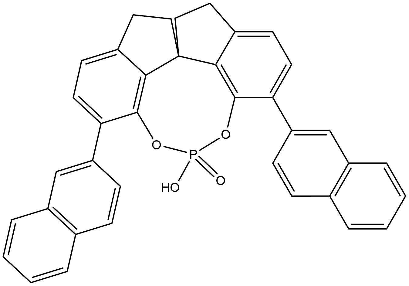 Diindeno[7,1-de:1',7'-fg][1,3,2]dioxaphosphocin, 10,11,12,13-tetrahydro-5-hydroxy-3,7-di-2-naphthalenyl-, 5-oxide, (11aS)- Structure